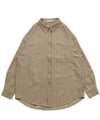 ピーチスキンストライプオーバーシャツ