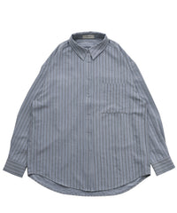 ピーチスキンストライプオーバーシャツ