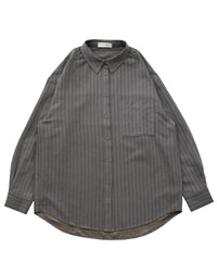 ピーチスキンストライプオーバーシャツ