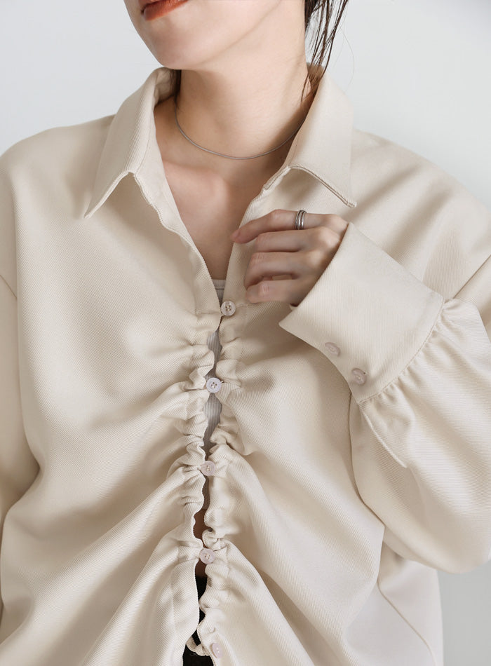 2WAYフロントドロストシャツ