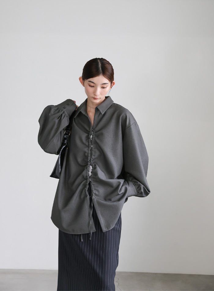 2WAYフロントドロストシャツ