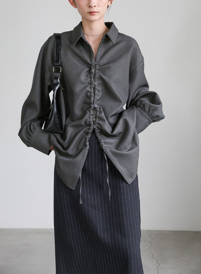 2WAYフロントドロストシャツ