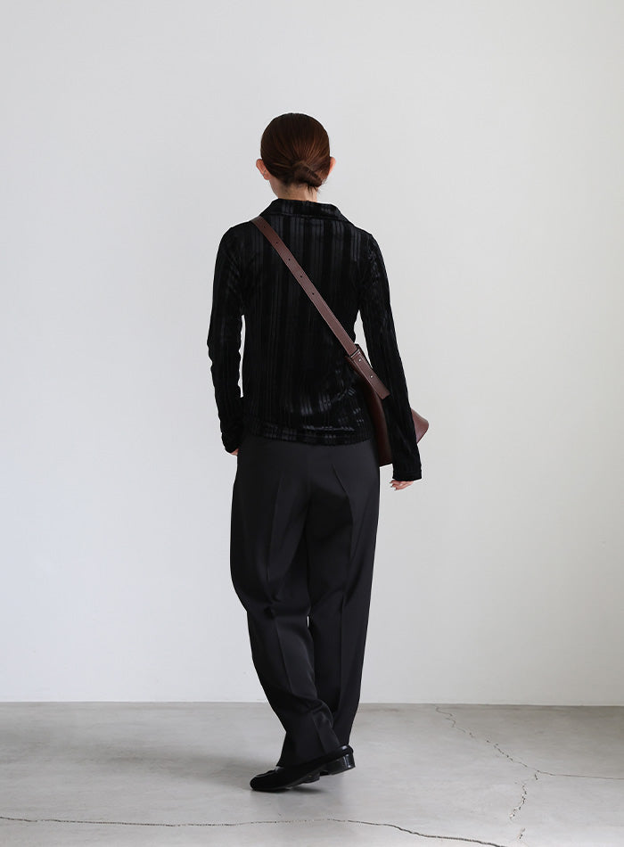 ランダムストライプベロアシャツ