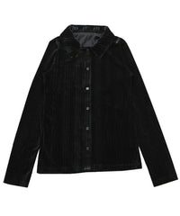 ランダムストライプベロアシャツ