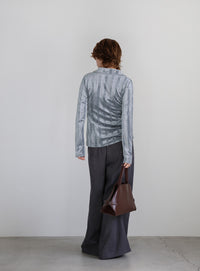 ランダムストライプベロアシャツ