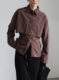 キャミレイヤードショートシャツ