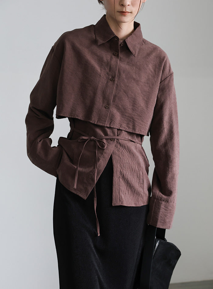 キャミレイヤードショートシャツ