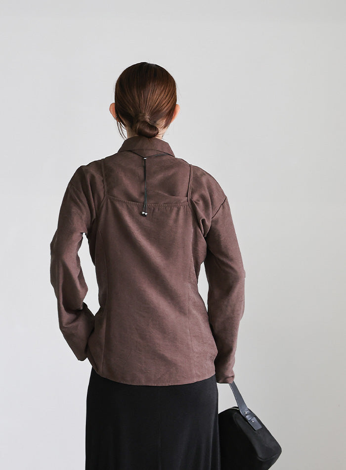 キャミレイヤードショートシャツ