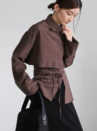 キャミレイヤードショートシャツ