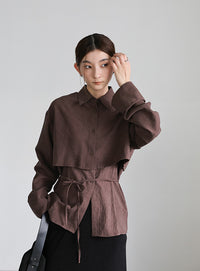 キャミレイヤードショートシャツ