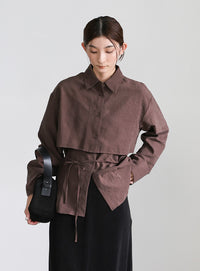 キャミレイヤードショートシャツ