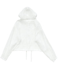 フード付き楊柳ドロストブラウス