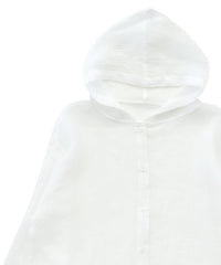 フード付き楊柳ドロストブラウス