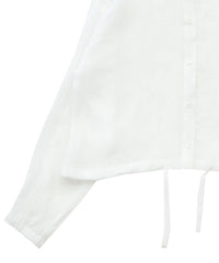 フード付き楊柳ドロストブラウス