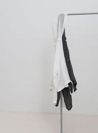 フード付き楊柳ドロストブラウス