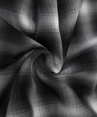 チェックシアーオーバーフーディーシャツ