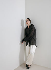 オーバーサイズワッシャーシアーシャツ