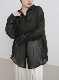 オーバーサイズワッシャーシアーシャツ