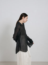 オーバーサイズワッシャーシアーシャツ