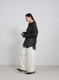 オーバーサイズワッシャーシアーシャツ