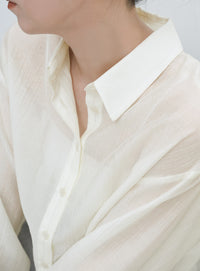 オーバーサイズワッシャーシアーシャツ