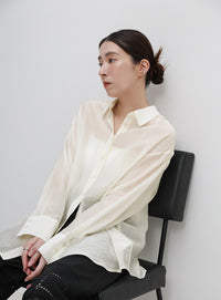 オーバーサイズワッシャーシアーシャツ