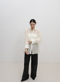 オーバーサイズワッシャーシアーシャツ