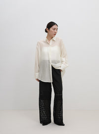 オーバーサイズワッシャーシアーシャツ