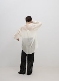 オーバーサイズワッシャーシアーシャツ