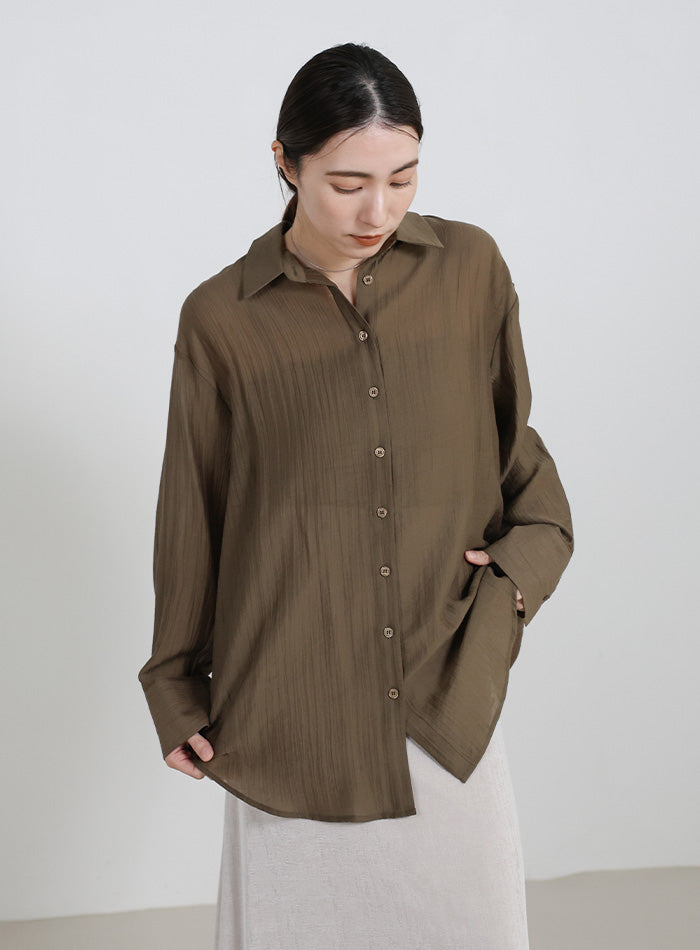 オーバーサイズワッシャーシアーシャツ – SELECT MOCA