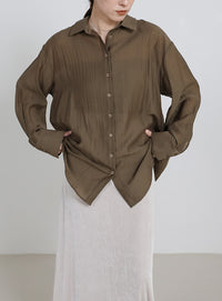 オーバーサイズワッシャーシアーシャツ