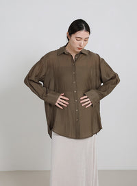 オーバーサイズワッシャーシアーシャツ