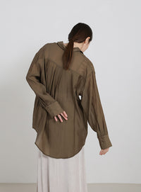 オーバーサイズワッシャーシアーシャツ