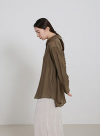 オーバーサイズワッシャーシアーシャツ