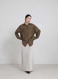 オーバーサイズワッシャーシアーシャツ