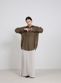 オーバーサイズワッシャーシアーシャツ