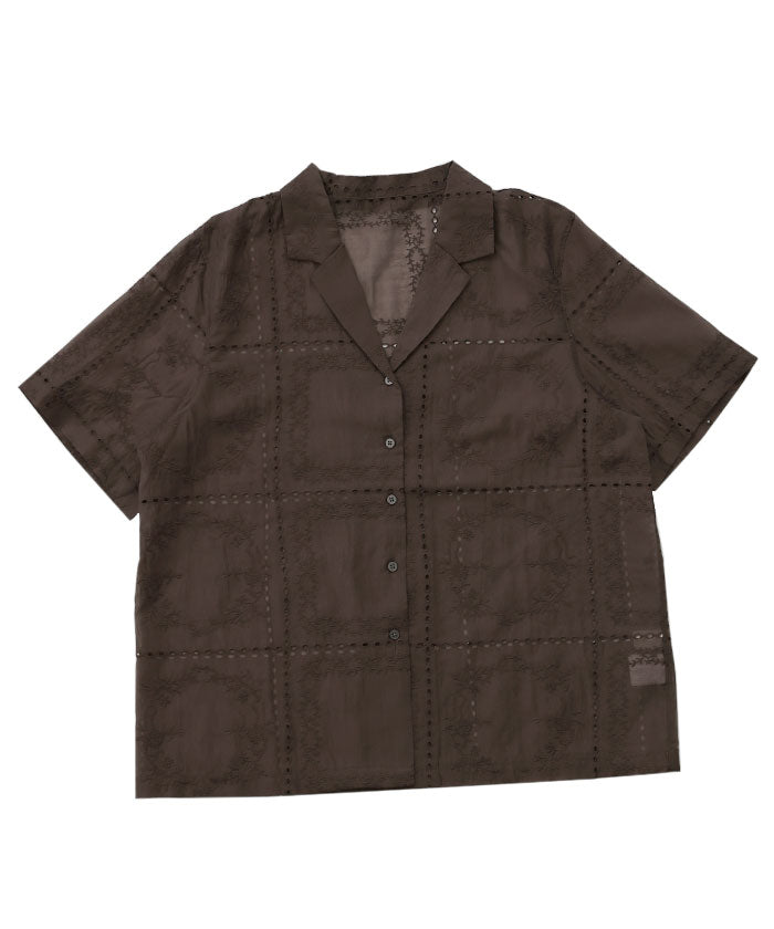 パッチワークエンブロイダリーハーフシャツジャケット – SELECT MOCA