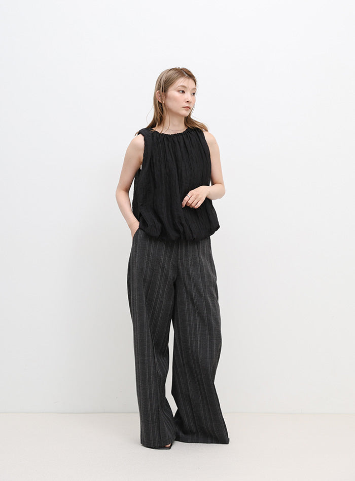 シアーワッシャーバルーンノースリーブブラウス – SELECT MOCA