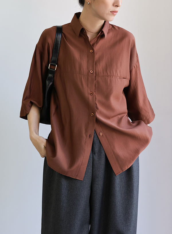 ハーフスリーブビッグシアーシャツ【SALE】