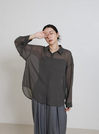シフォンシアーシャツ