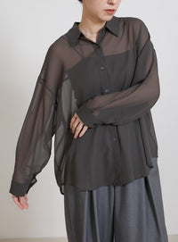 シフォンシアーシャツ