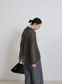 シフォンシアーシャツ