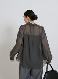 シフォンシアーシャツ