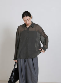 シフォンシアーシャツ