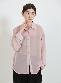 シフォンシアーシャツ