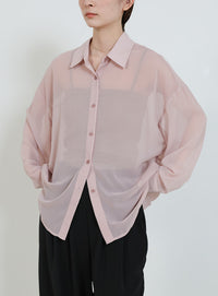 シフォンシアーシャツ
