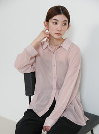 シフォンシアーシャツ