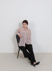 シフォンシアーシャツ