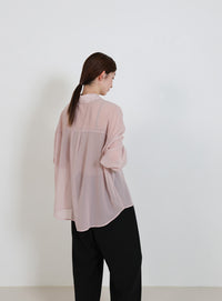 シフォンシアーシャツ