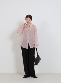 シフォンシアーシャツ